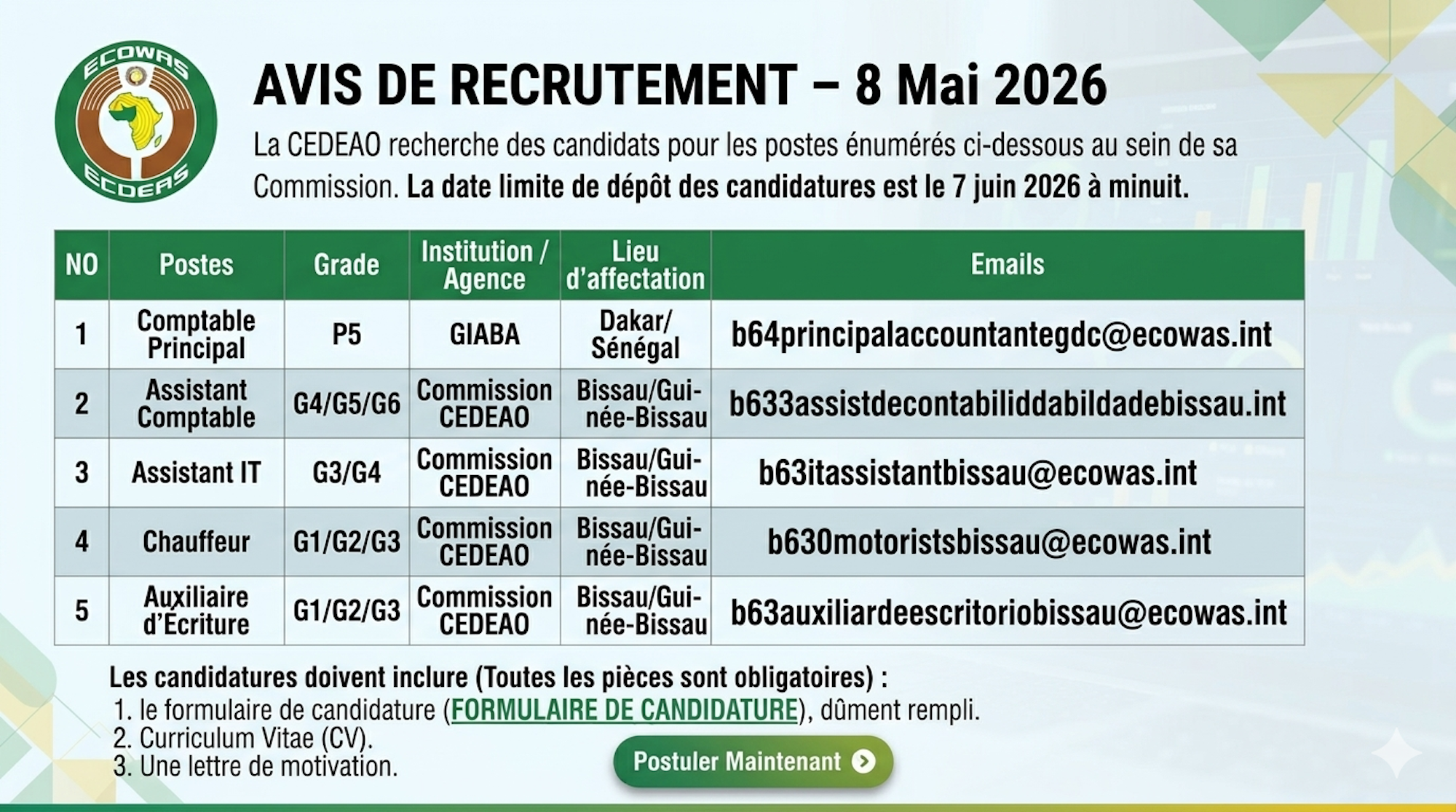 AVIS DE RECRUTEMENT